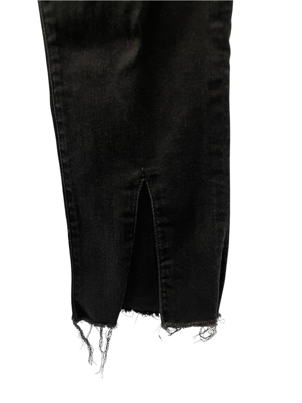 Mother Black Insider Slit Ankle Fray Crop Flare Jeans in Not Guilty - Picture 7 of 8
